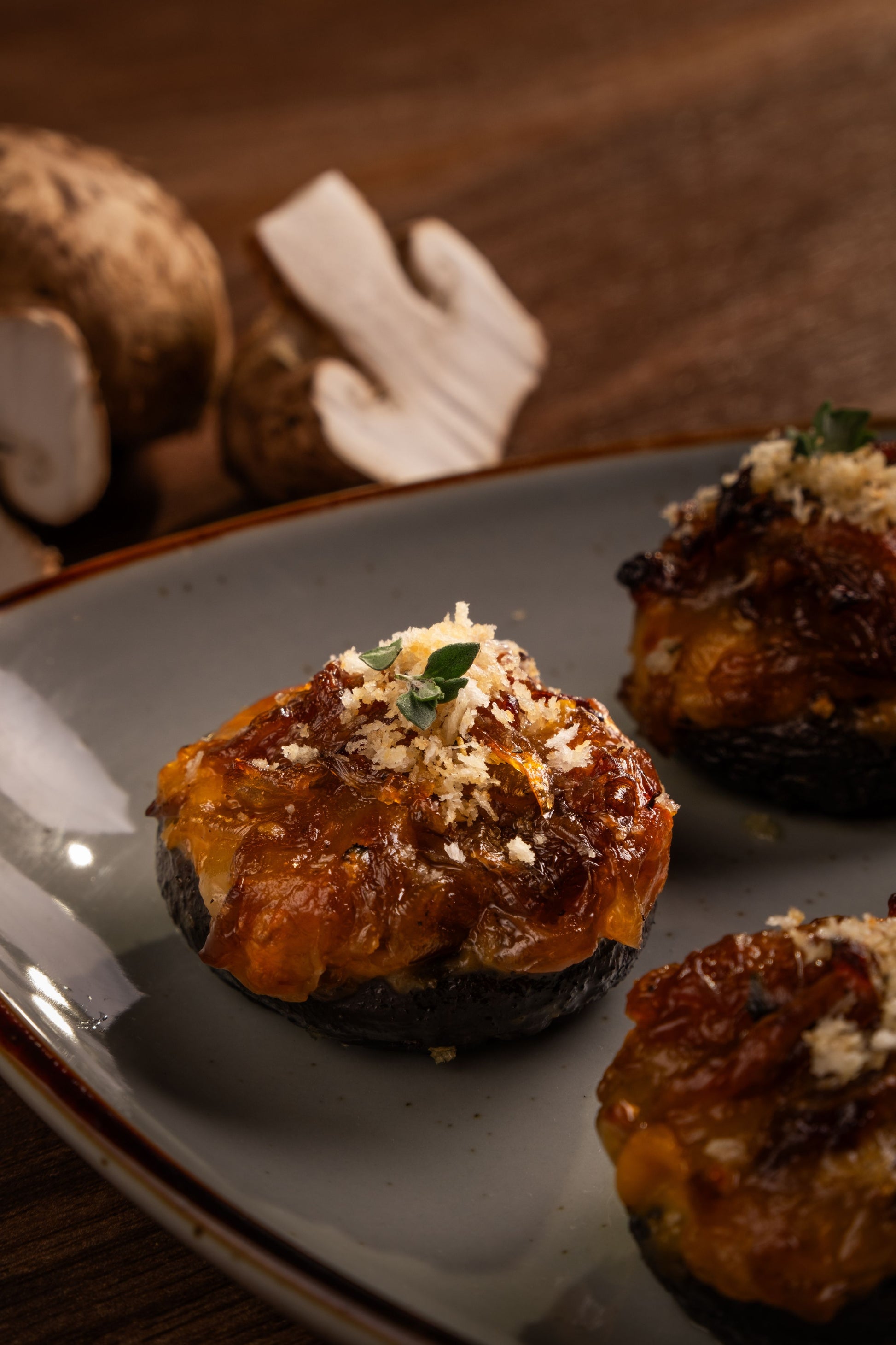 Baked stuffed mushrooms