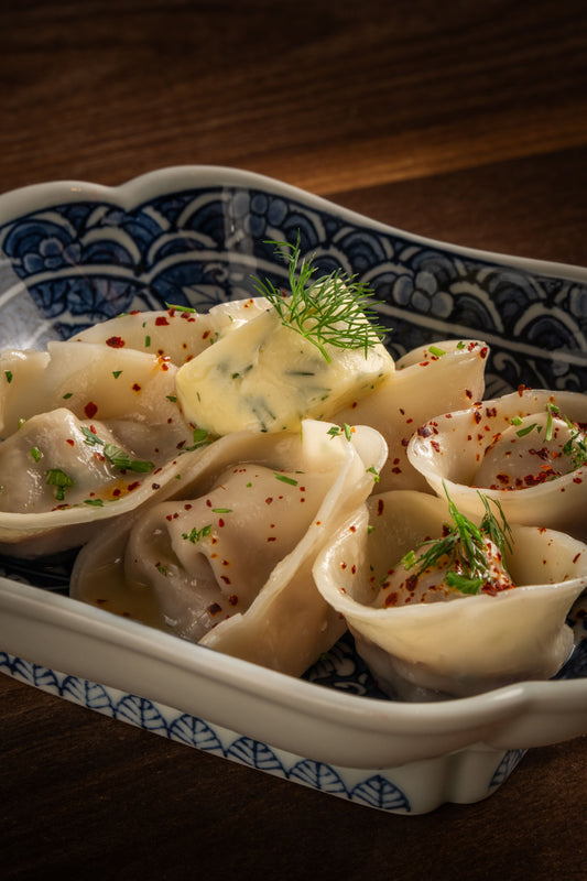 Dumplings with Dill Butter (V Option Available)